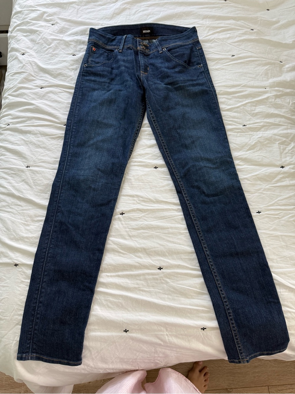 Hudson Jeans Straight Leg Dark Blue Denim